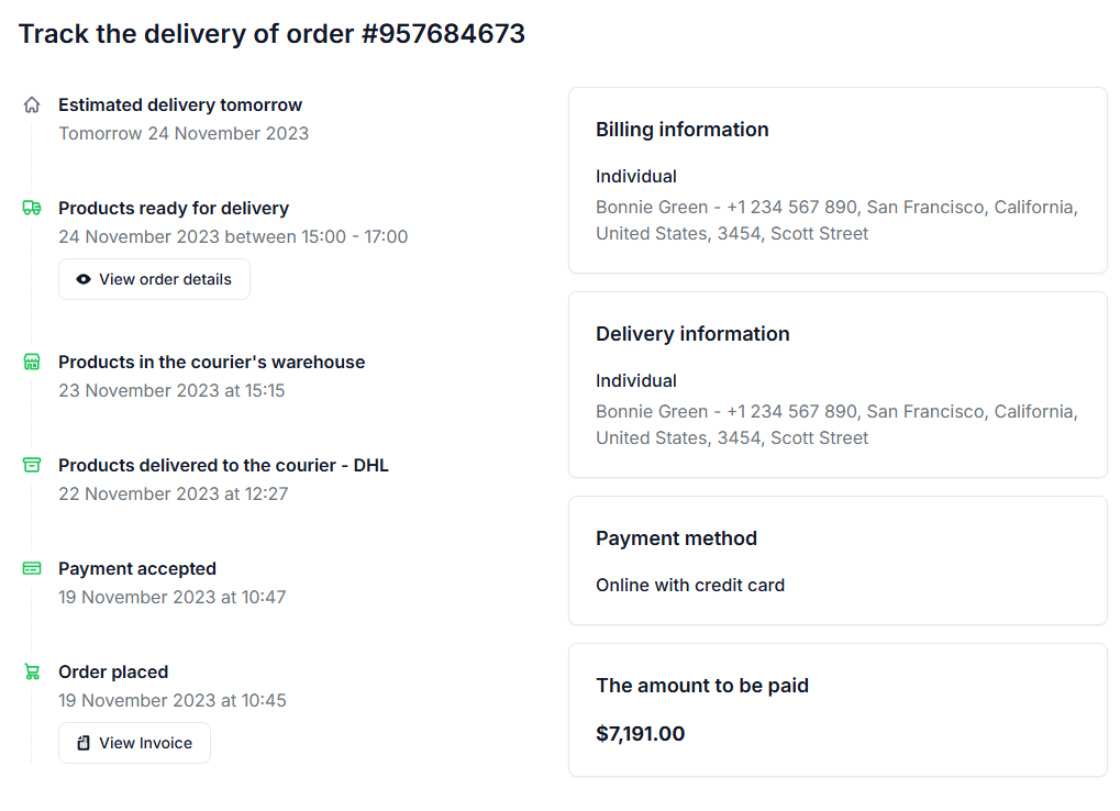 Follow up for updates and re-send order