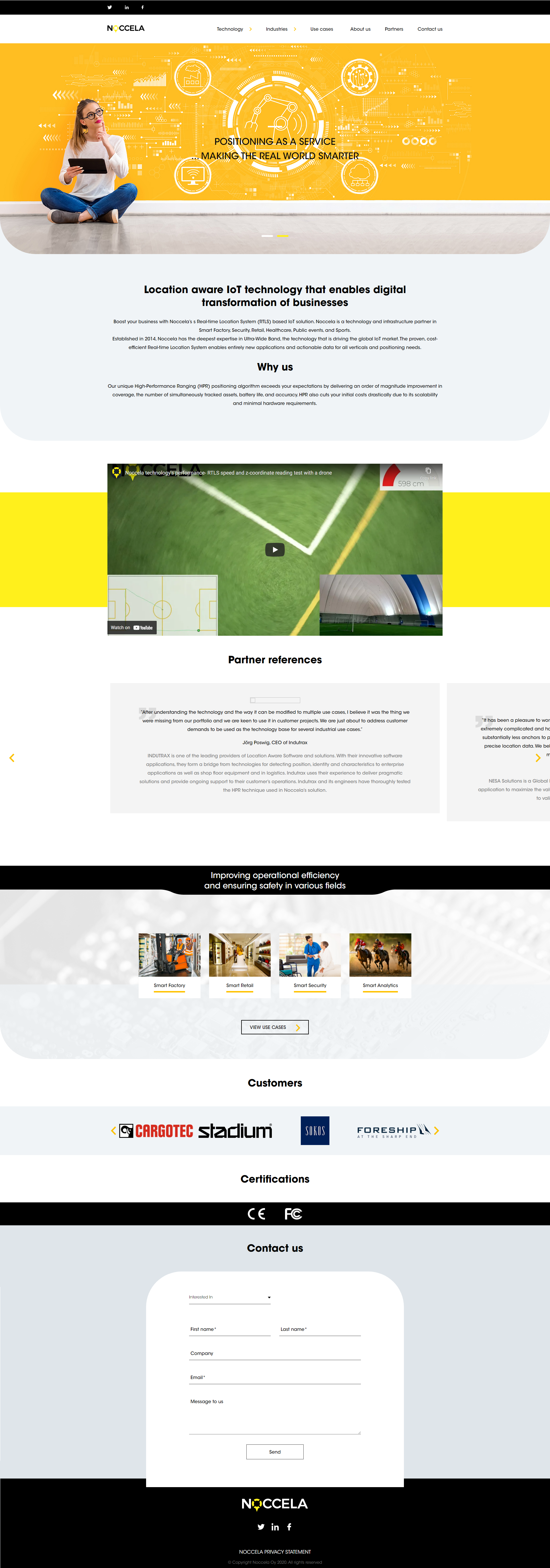 Homepage of the WordPress landing page with animated graphics and partner references